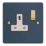Varilight  13A 1-Gang 2-Pole Switched Socket Midnight Blue  with White Inserts