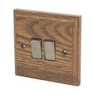 Varilight  10AX 2-Gang 2-Way Light Switch  Medium Oak