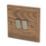 Varilight  10AX 2-Gang 2-Way Light Switch  Medium Oak