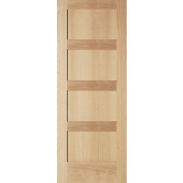 Jeld-Wen  Unfinished Oak Veneer Wooden 4-Panel Shaker Internal Door 1981mm x 610mm