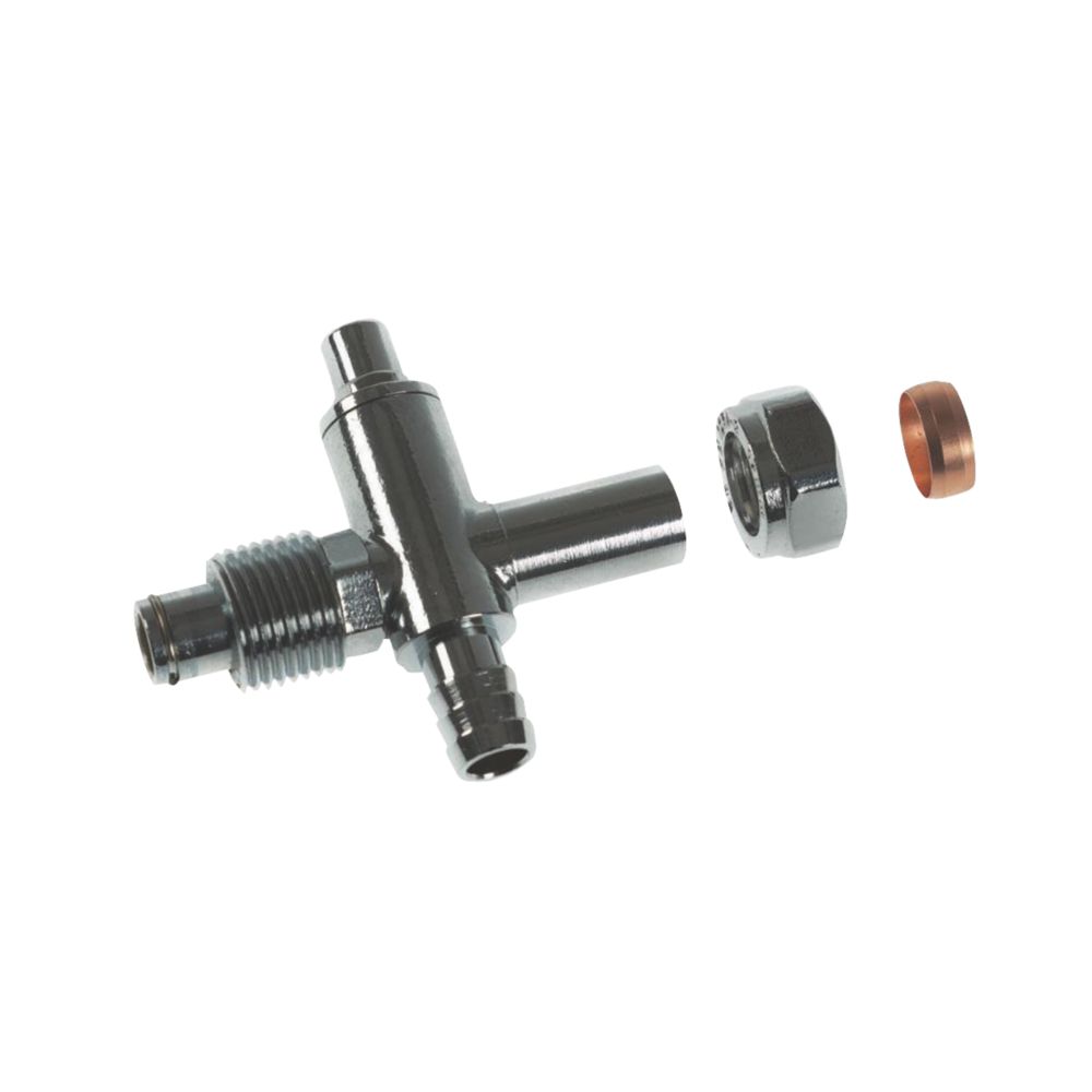 1/2" BSP Male Taper x 15mm Compression Telescopic TRV Extension Piece 83mm  Chrome
