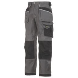 Snickers 3212 Duratwill 3212 Holster Pocket Trousers Grey/Black 30" W 32" L