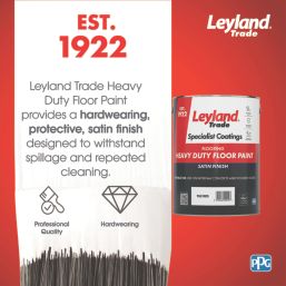 Leyland Trade 5Ltr Tile Red Satin Heavy Duty Floor Paint