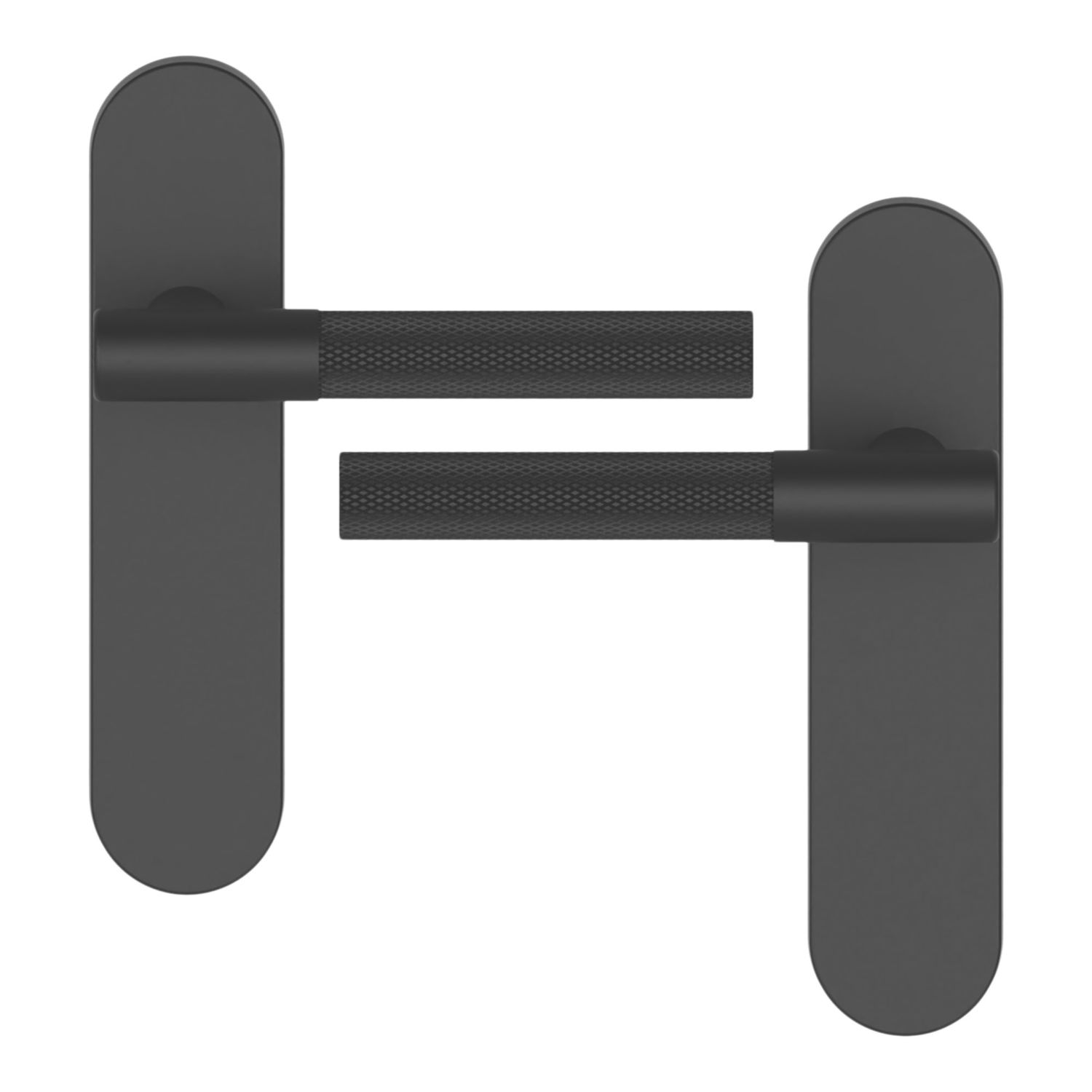 Cooke & Lewis Damgan Lever on Backplate Door Handles Pair Matt Black (338CM)