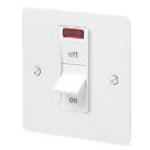 MK Edge 32A 1-Gang DP Control Switch White with Neon with Colour-Matched Inserts