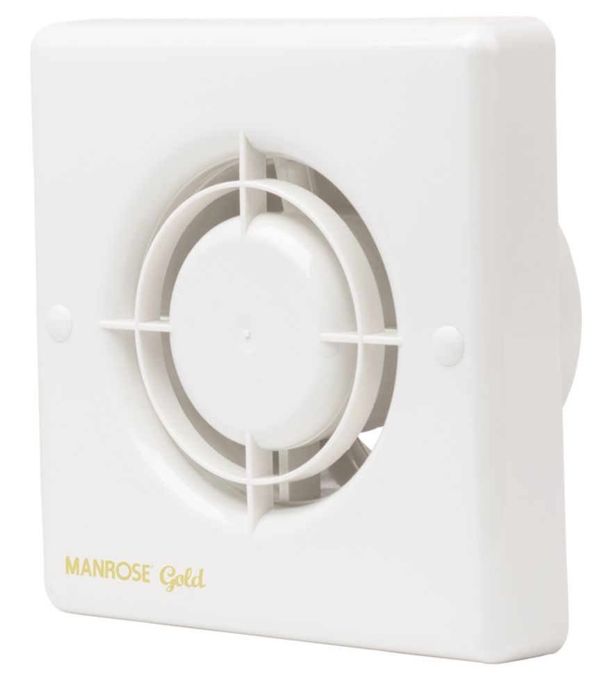 Manrose MG100H 100mm (4") Axial Bathroom Extractor Fan with Humidistat & Timer White 240V