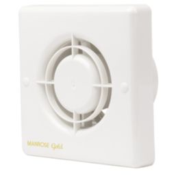 Manrose MG100H 100mm (4") Axial Bathroom Extractor Fan with Humidistat & Timer White 240V