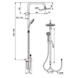 Ideal Standard Idealrain Shower System Kit Chrome