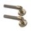 Designer Levers Kensington Knurled Lever on Rose Door Handle Pair Antique Brass