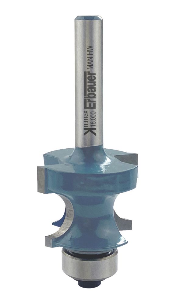 Erbauer 6.35mm Shank DoubleFlute 0° Round Nose Shaped Router Cutter 25