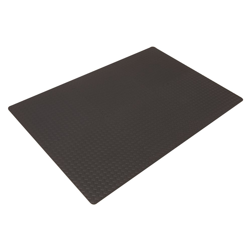 AP Black Interlocking Foam Floor Mats - 600 x 600mm - Pack of 6