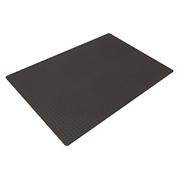Anti-Slip Floor Interlocking Mat Black 600mm x 600mm x 10mm 6 Pack