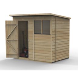 Forest Beckwood 7' x 5' (Nominal) Pent Shiplap Timber Shed with Base & Assembly
