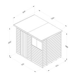 Forest Beckwood 7' x 5' (Nominal) Pent Shiplap Timber Shed with Base & Assembly