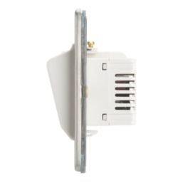 Contactum Lyric 10AX Key Card Switch Brushed Steel with White Inserts