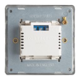 Contactum Lyric 10AX Key Card Switch Brushed Steel with White Inserts