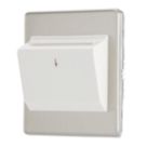 Contactum Lyric 10AX Key Card Switch Brushed Steel with White Inserts