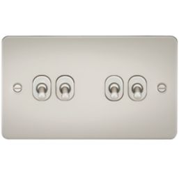 Knightsbridge  10AX 4-Gang 2-Way Light Switch  Pearl