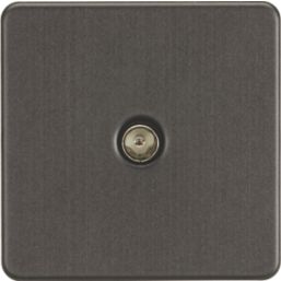 Knightsbridge  1-Gang Coaxial TV Socket Smoked Bronze