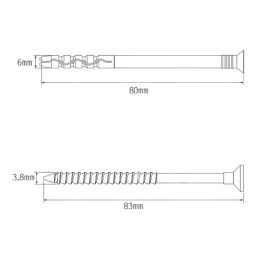 Easyfix  Nylon & Steel Countersunk Head Hammer Fixings 6mm x 80mm 20 Pack