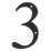 Fab & Fix Door Numeral 3 Black 80mm