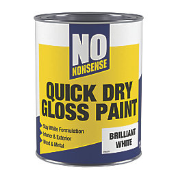 No Nonsense  Gloss Pure Brilliant White Acrylic Water-Based Paint 1Ltr