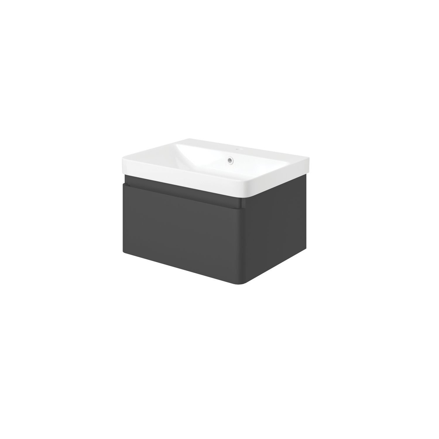 Essentials Genoa Vanity Unit with Basin Matt Black 605mm x 460mm x 360mm (339EY)