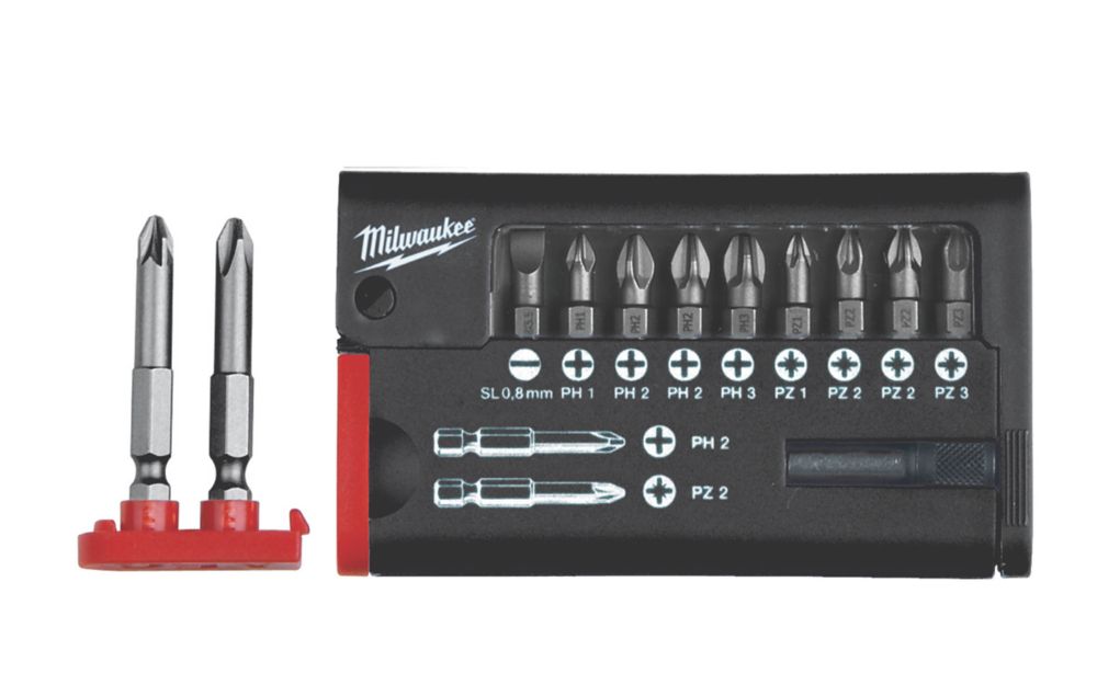 Milwaukee Shockwave Impact Duty 1/4 Straight Shank Mixed Screwdriver Bit  Set 31 Pieces - Screwfix