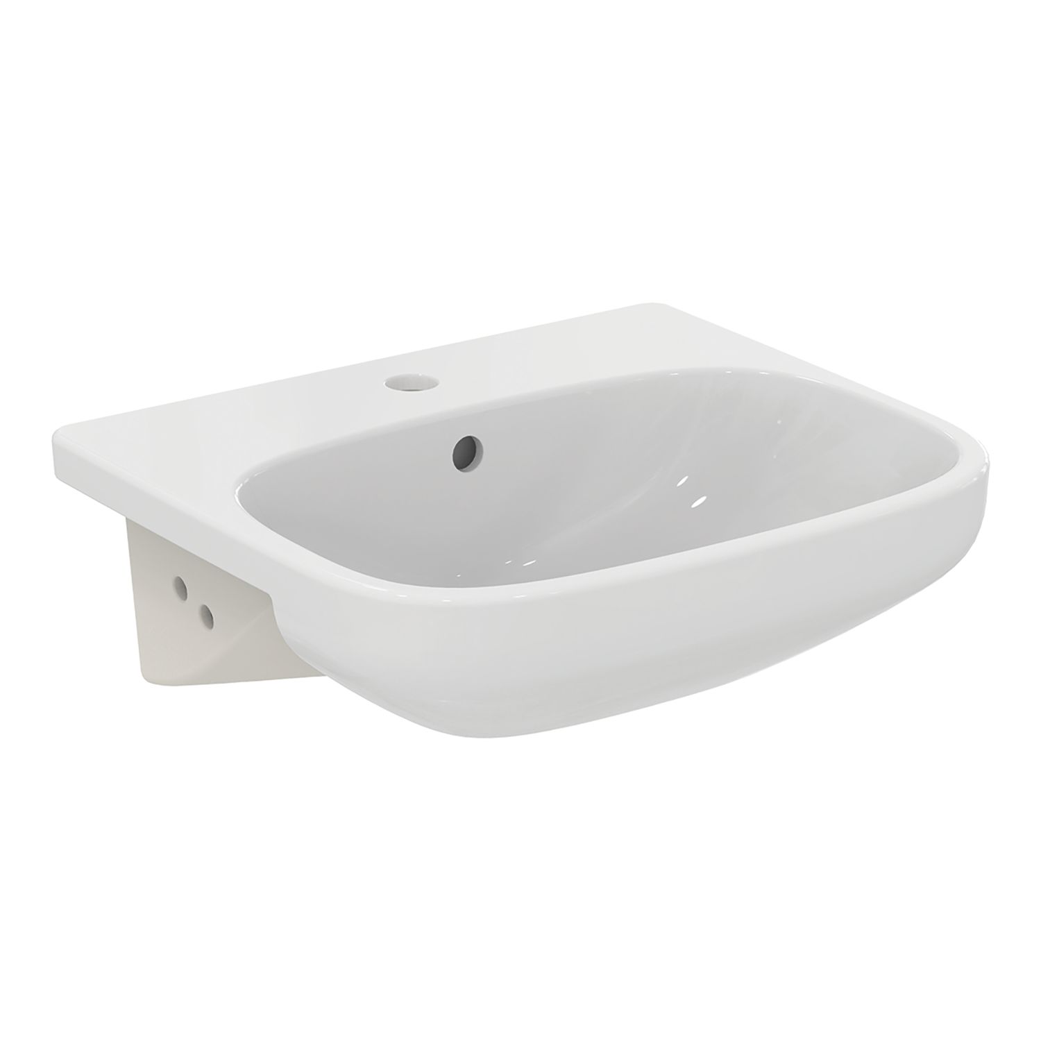Ideal Standard i.life A Semi-Recessed Basin 1 Tap Hole 500mm (339HM)