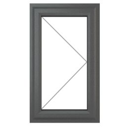 Crystal  Right-Hand Opening Clear Triple-Glazed Casement Anthracite on White uPVC Window 610mm x 820mm