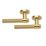 Designer Levers Kensington Knurled Lever on Rose Door Handle Pair Brushed Brass