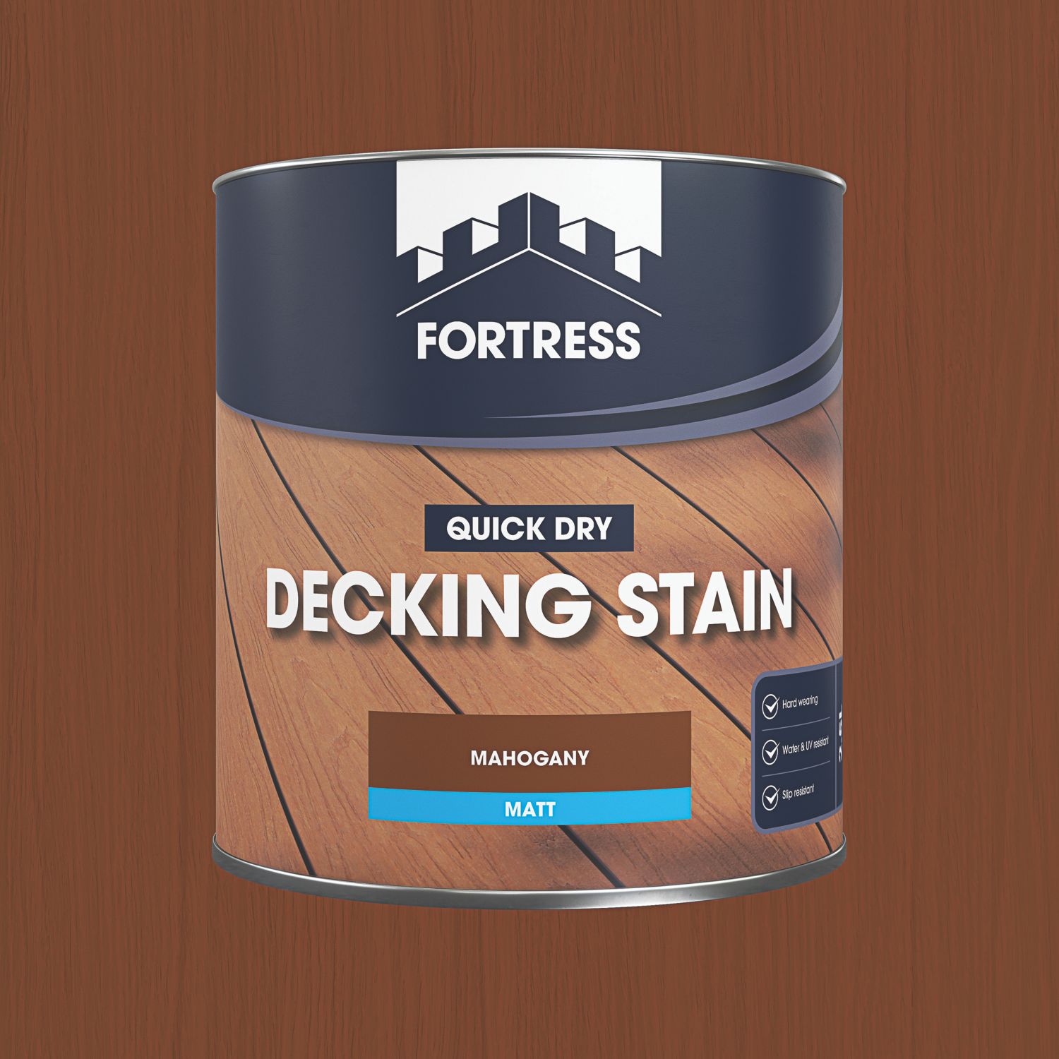 Fortress 2.5Ltr Mahogany Anti Slip Decking Stain (339PC)