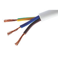Time 3093Y White 3-Core 1mm² Heat Resistant Cable 25m Drum