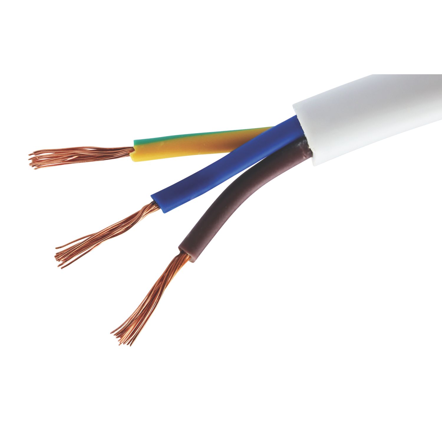 Time 3093Y White 3-Core 1mm² Heat Resistant Cable 25m Drum (339PF)