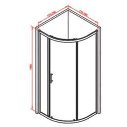 Framed Quadrant Shower Enclosure  Polished Silver Effect/Clear 800mm x 800mm x 1850mm