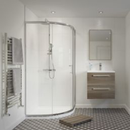 Framed Quadrant Shower Enclosure Reversible Left/Right Opening Polished Silver-Effect/Clear 800mm x 800mm x 1850mm