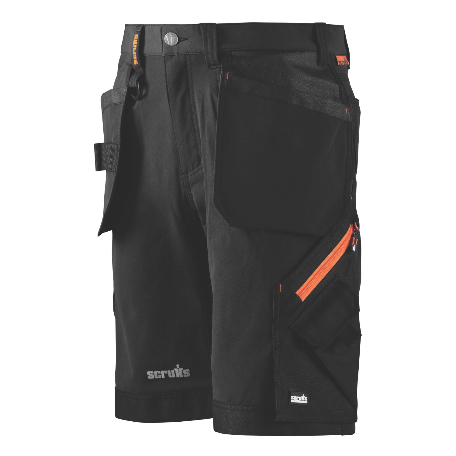 Scruffs Pro Stretch Plus Holster Work Shorts Black 32" W (339PT)