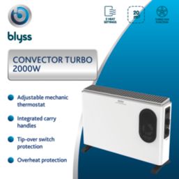 Blyss NDK20-24AF 2000W Electric Portable Convector Heater White