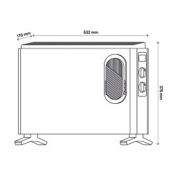 Blyss NDK20-24AF 2000W Electric Portable Convector Heater White