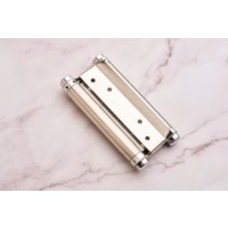 Smith & Locke Polished Chrome  Double Action Sprung Hinge 150mm x 85mm
