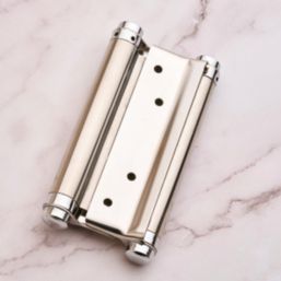 Smith & Locke Polished Chrome  Double Action Sprung Hinge 150mm x 85mm