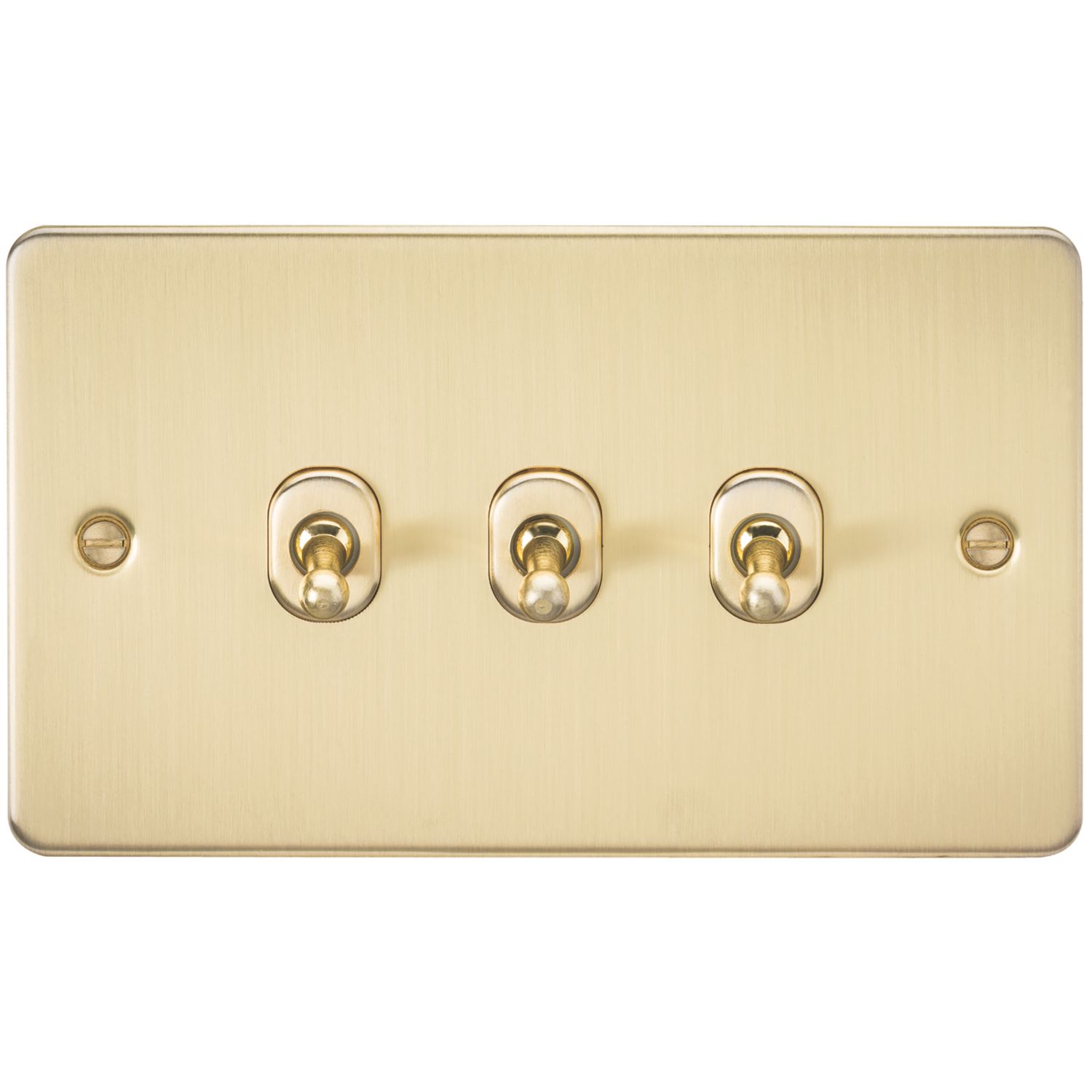 Knightsbridge 10AX 3-Gang 2-Way Light Switch Brushed Brass (339TY)
