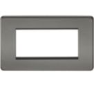Knightsbridge Screwless 4-Module Modular Faceplate Black Nickel