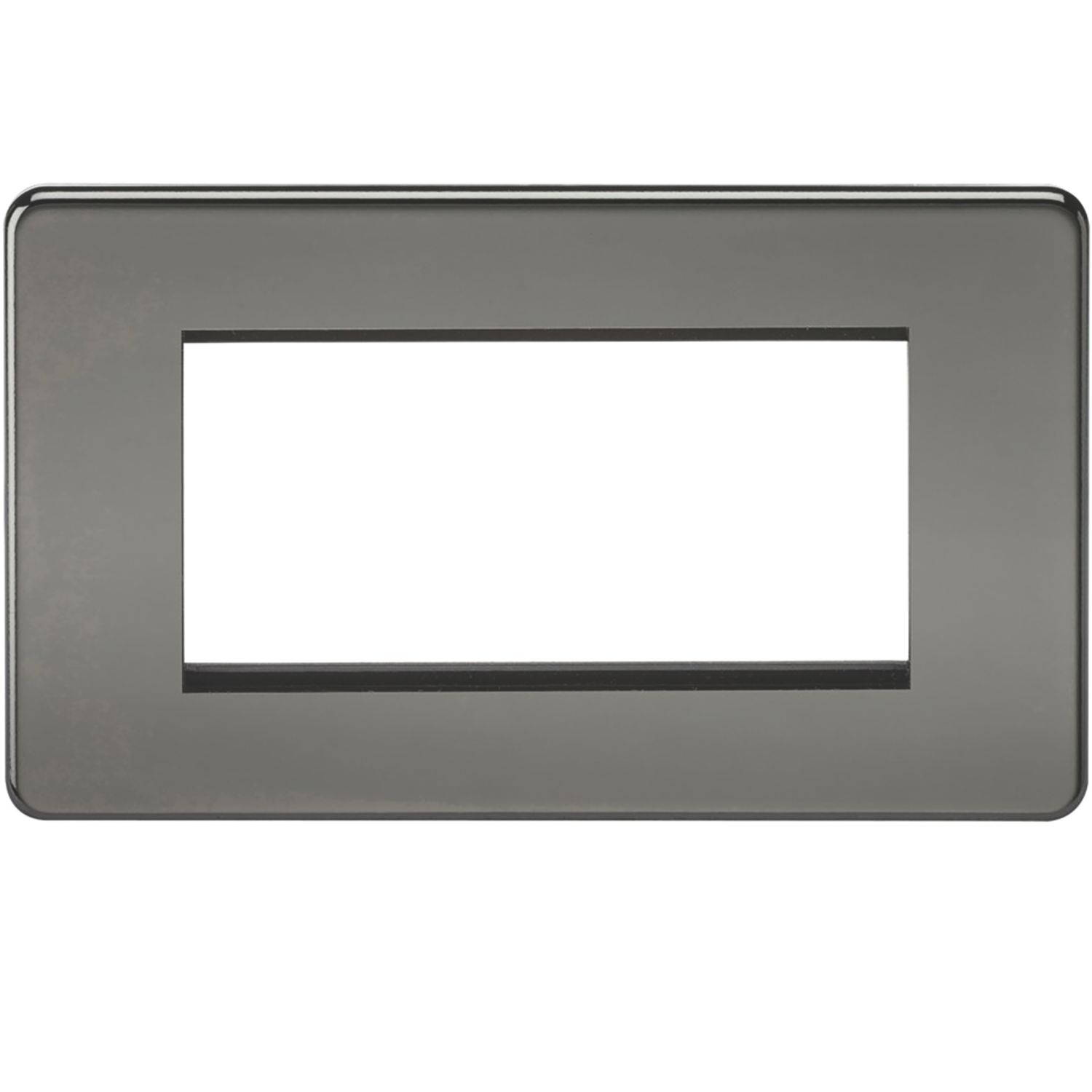 Knightsbridge Screwless 4-Module Modular Faceplate Black Nickel (339YA)