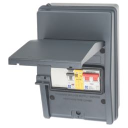 Lewden PRO IP65 Weatherproof Outdoor 6-Module 4-Way Populated  EV Charger Consumer Unit with SPD