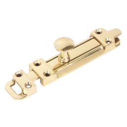 Heavy Duty Door Bolt Polished Brass 100mm