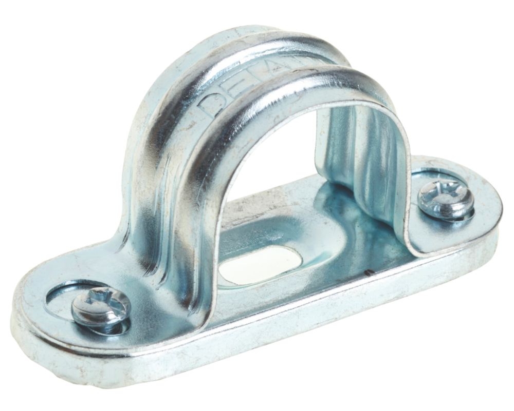 Deta Zinc-Plated Steel Spacer Bar Saddles 25mm BZP 10 Pack