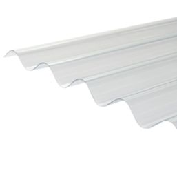 Radmat Building Materials  Corrugated PVC Roofing Sheets Clear 2000mm x 0.8mm x 950mm 5 Pack