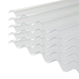 Radmat Building Materials  Corrugated PVC Roofing Sheets Clear 2000mm x 0.8mm x 950mm 5 Pack