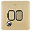 Schneider Electric Lisse Deco 13A Switched Fused Spur & Flex Outlet with LED Satin Brass with Black Inserts
